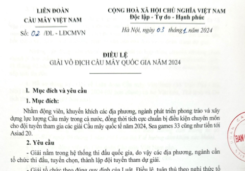 Điều lệ Giải vô địch cầu mây quốc gia 2024
